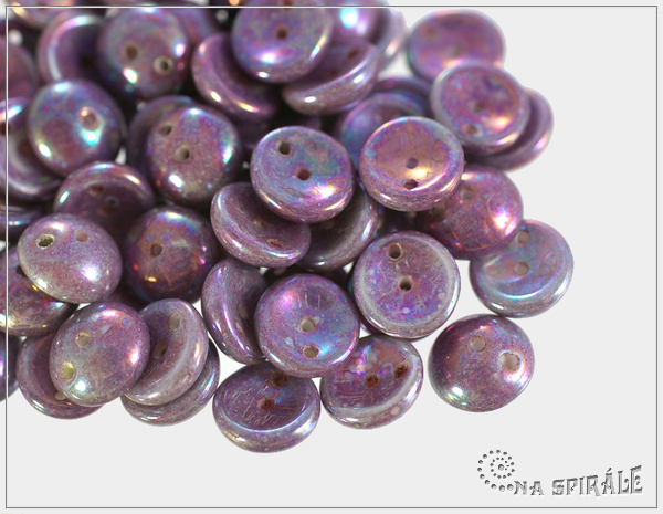 Piggy beads, white vega iris soft, 8x4 mm, 30 ks