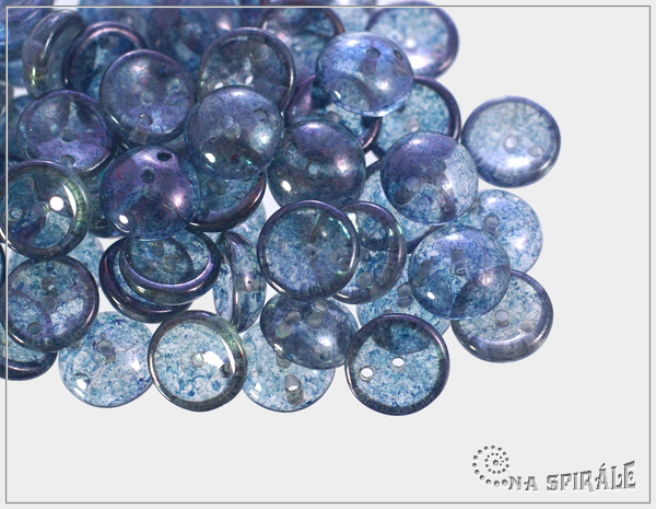 Piggy beads, crystal blue terracotta, 8x4 mm, 30 ks