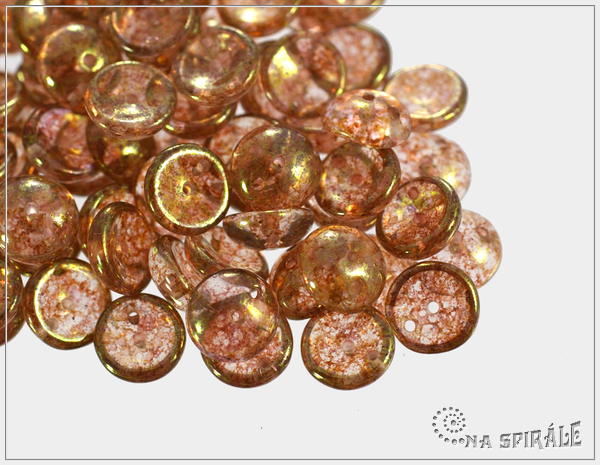 Piggy beads, crystal copper terracotta, 8x4 mm, 30 ks