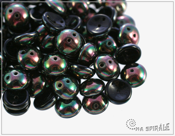 Piggy beads, Jet Apricot, 8x4 mm, 30 ks