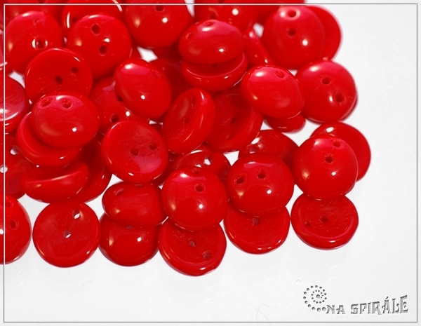 Piggy beads, opaque pepper red, 8x4 mm, 30 ks