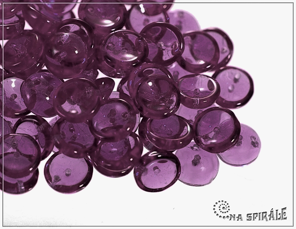 Piggy beads, transparent dark amethyst, 8x4 mm, 30 ks