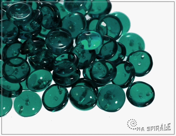 Piggy beads, transparent emerald, 8x4 mm, 30 ks