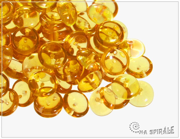 Piggy beads, transparent light topaz, 8x4 mm, 30 ks