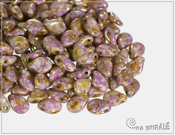 Preciosa Pip 5x7 mm, Chalk Senegal Brown Purple, 30 ks