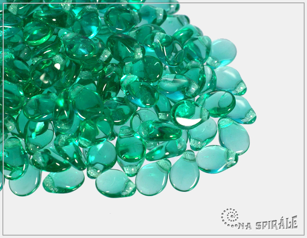 Preciosa Pip 5x7 mm, transparent emerald, 30 ks