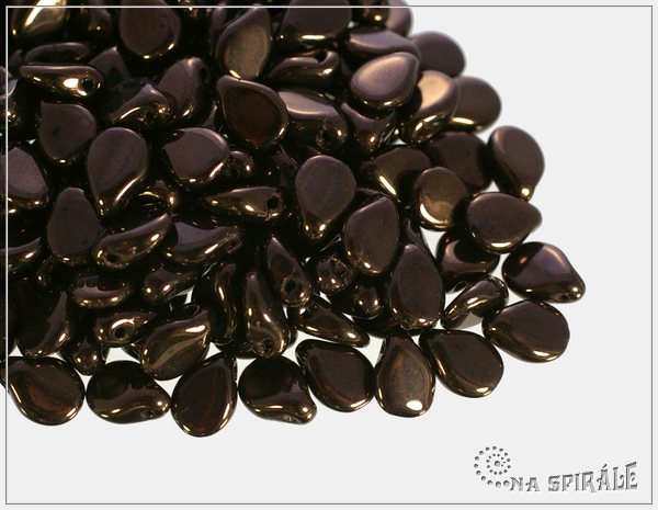Preciosa Pip 5x7 mm, Metallic Chocolate, 30 ks