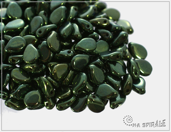 Preciosa Pip 5x7 mm, Metallic Fern, 30 ks