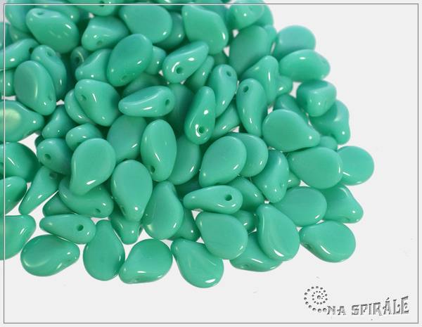 Preciosa Pip 5x7 mm, opaque green turquoise, 30 ks