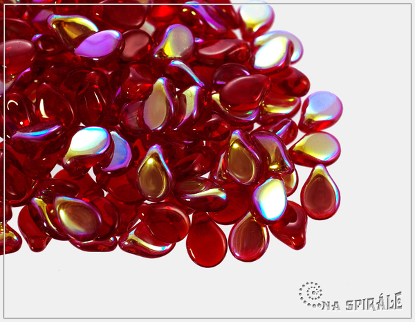 Preciosa Pip 5x7 mm, transparent red AB, 30 ks