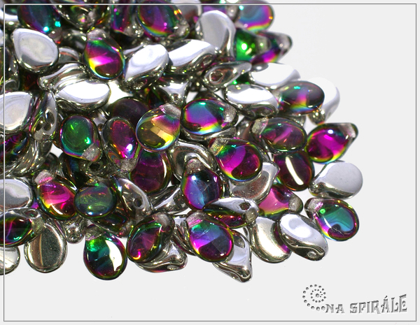 Preciosa Pip 5x7 mm, vitrail green spodn plpokov, 30 ks