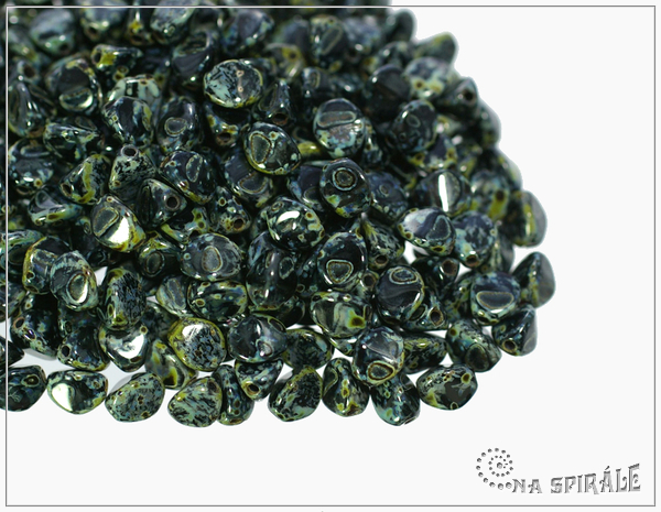 Pohanka jet travertin, 5x3,5 mm, 50 ks