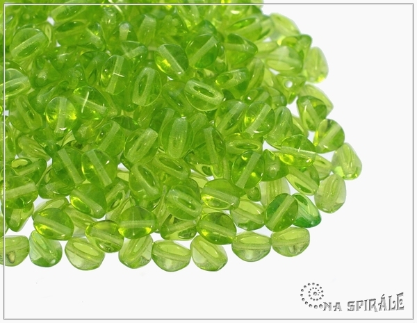 Pohanka transparent olivine, 5x3,5 mm, 50 ks