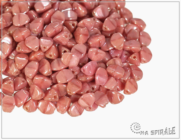 Pohanka Opaque Rose White Luster, 5x3,5 mm, 50 ks