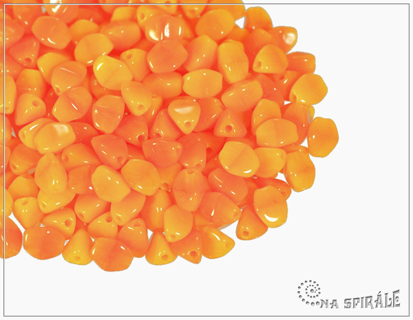 Pohanka Orange Opal Bicolor, 5x3,5 mm, 50 ks