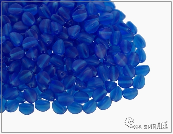 Pohanka transparent dark sapphire mat, 5x3,5 mm, 50 ks