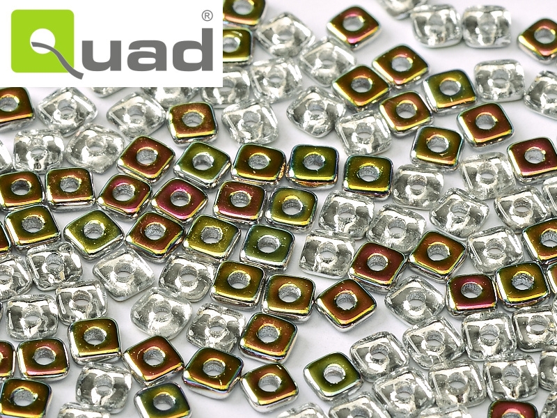 Quad Bead, Crystal Vitrail, 2,5 g