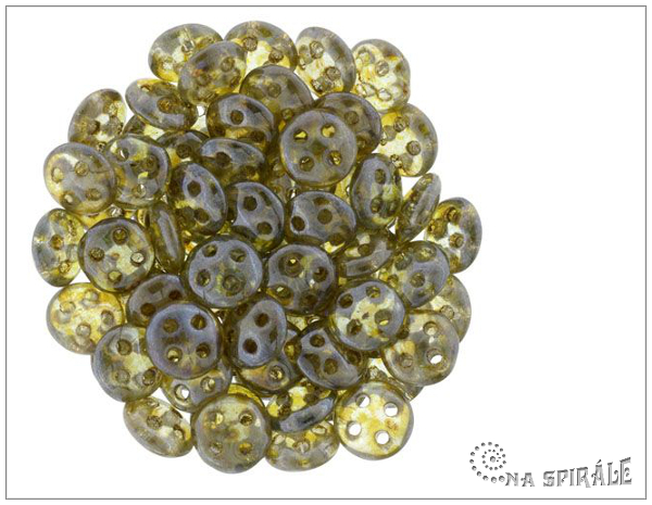 QuadraLentil 6 mm, Luster-Transparent Green, 30 ks