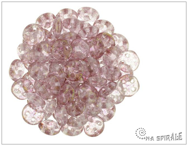 QuadraLentil 6 mm, Luster-Transparent Topaz/Pink, 30 ks