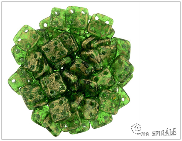 QuadraTile 6 mm, Gold Marbled Green, 30 ks