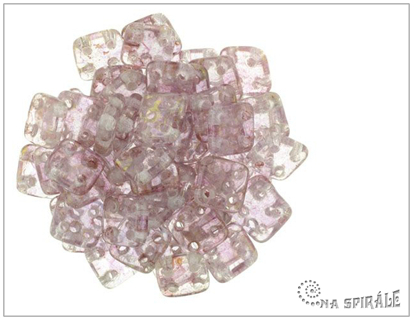 QuadraTile 6 mm, Luster-Transparent Topaz/Pink, 30 ks