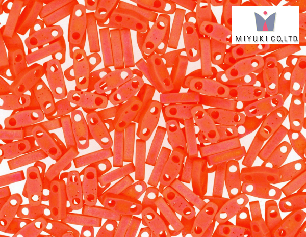 Miyuki Quarter Tila Opaque Orange Matted AB, QTL406FR, 3 g