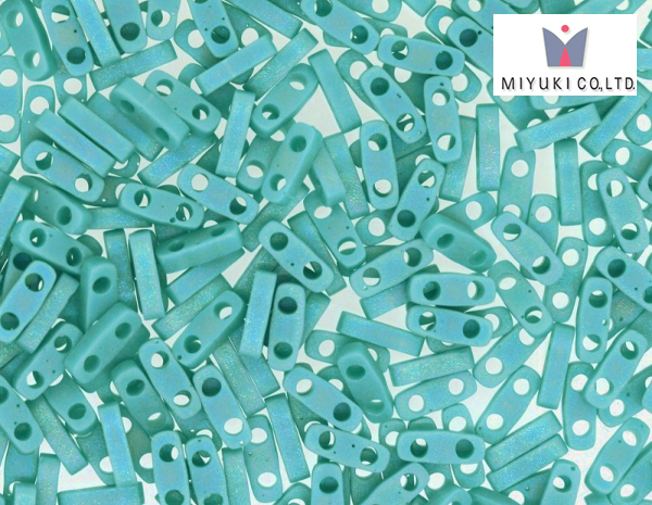 Miyuki Quarter Tila Opaque Turquoise Green Matted AB, QTL412FR, 3 g