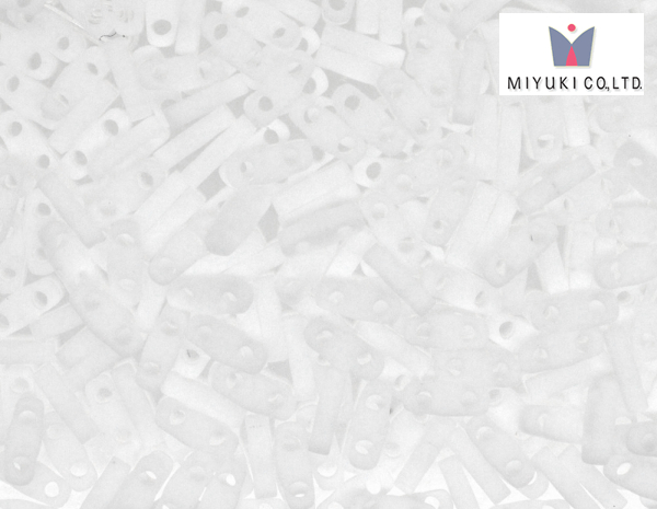 Miyuki Quarter Tila White Opaque Matted, QTL402F, 3 g