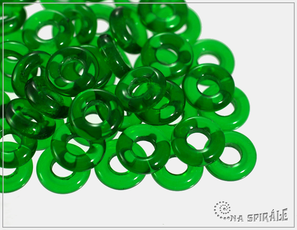 Krouek, 10 mm, transparent green, 10 ks