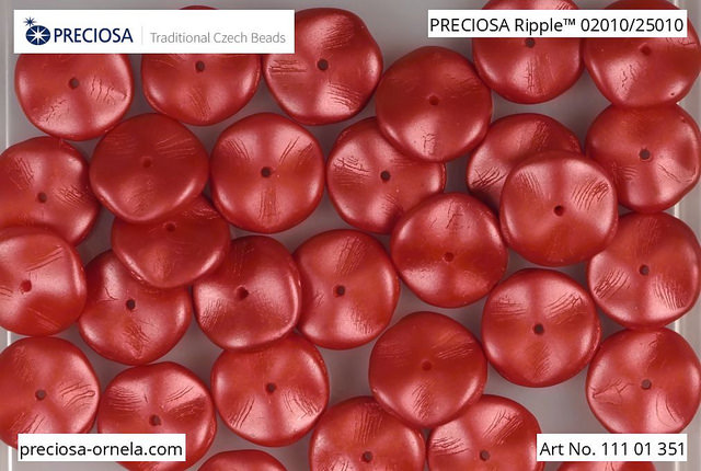 Ripple Pastel Dark Coral, 12x4 mm, 1 ks
