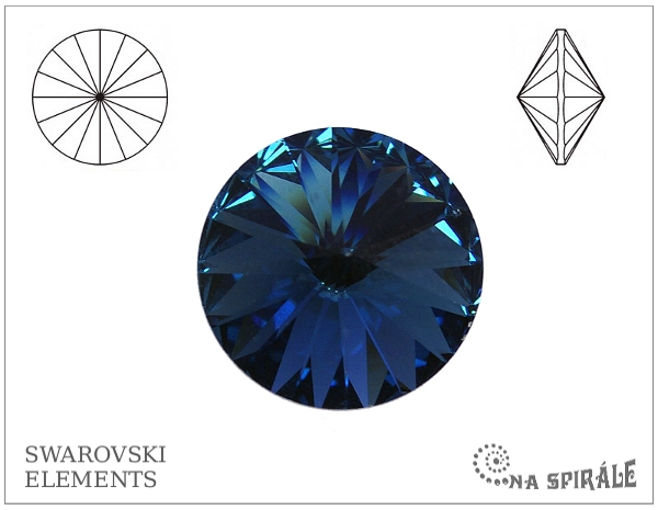 Swarovski 1122 rivoli 14 mm, Montana, 1 ks