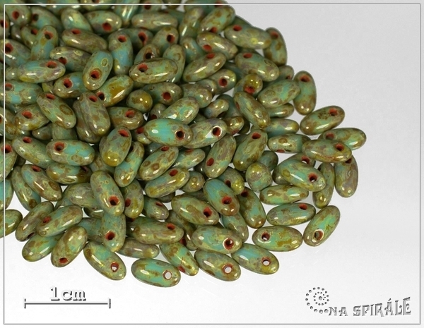 RIZO beads, turquoise dark travertin, 10 g