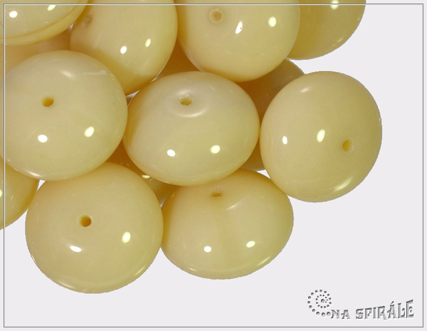 Rondelka 17x11 mm, Opaque Beige, 1 ks