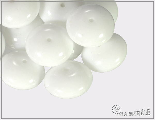 Rondelka 17x11 mm, Chalk White, 1 ks