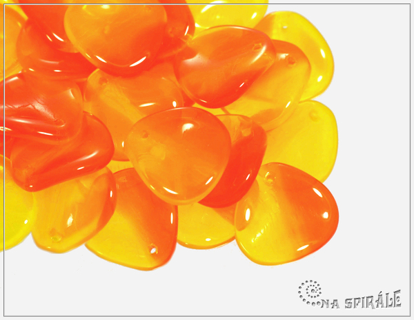 Rose petal 14x13 mm, Juicy Yellow-Orange, 10 ks