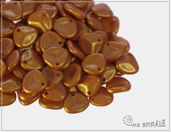Rose petal 7x8 mm, Gold Shine Brownish Red, 50 ks