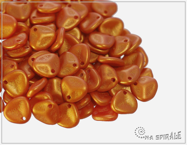 Rose petal 7x8 mm, Gold Shine Orange, 50 ks