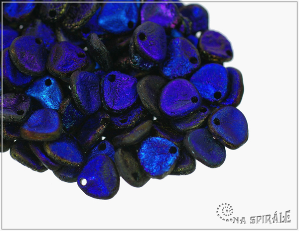 Rose petal 7x8 mm, Etched Jet Azuro Full, 50 ks