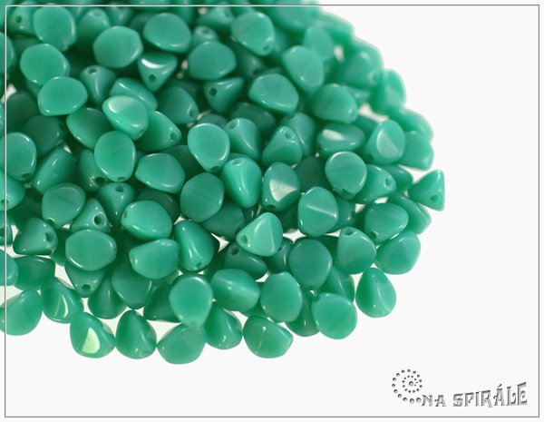 Pohanka Opaque Green Turquoise, 5x3,5 mm, 50 ks