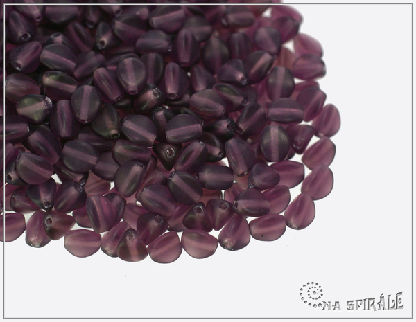 Pohanka transparent amethyst mat, 5x3,5 mm, 50 ks