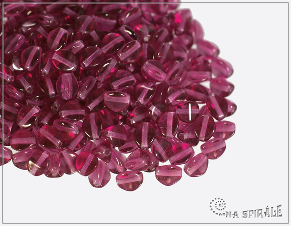 Pohanka transparent fuchsia, 5x3,5 mm, 50 ks