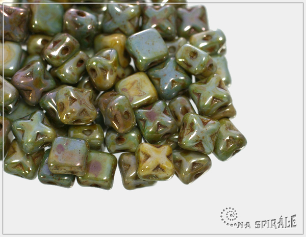 Silky Star Beads Chalk Safari, 6x6 mm, 30 ks