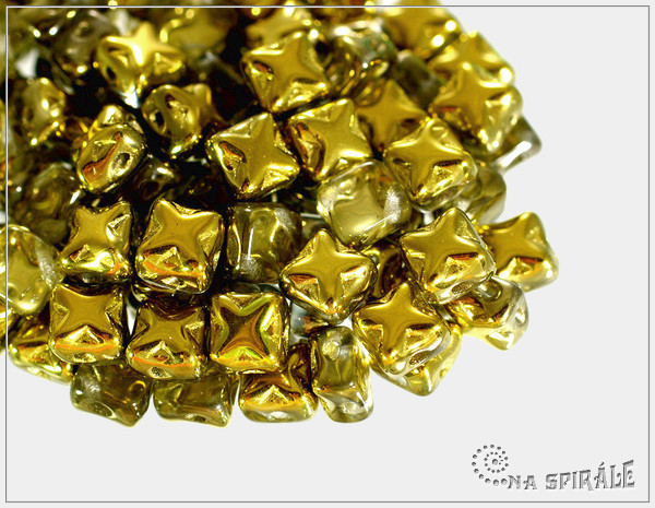 Silky Star Beads Crystal Amber EXTRA, 6x6 mm, 30 ks