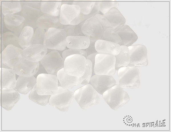 Silky Beads 6x6 mm, Crystal Matted, 30 ks