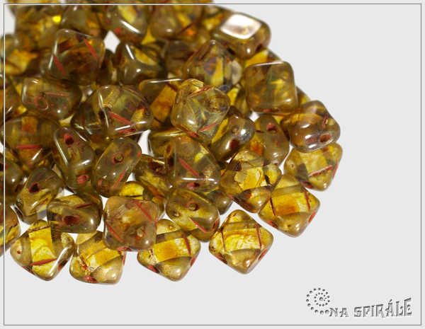 Silky Beads 6x6 mm, Crystal Travertine, 30 ks