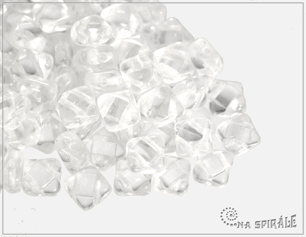 Silky Beads 6x6 mm, Crystal, 30 ks