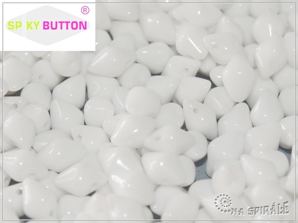 Spiky Button 4,5x6,5 mm, Chalk White, 25 ks