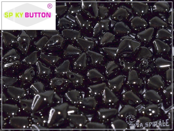 Spiky Button 4,5x6,5 mm, Jet Hematite, 25 ks