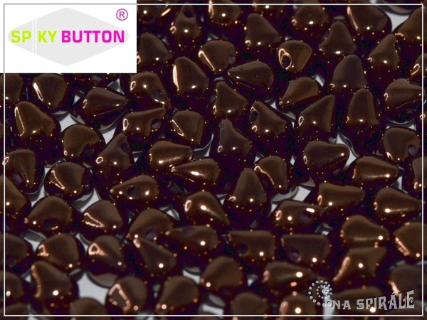 Spiky Button 4,5x6,5 mm, Metallic Chocolate, 25 ks