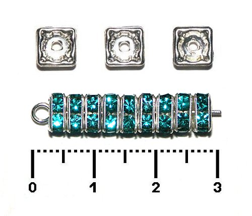 atonov tvereek 6 mm, stbro+blue zirkon, 1 ks